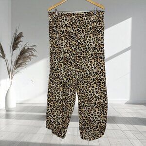 Donna Moore Animal Print Pants Women’s 2X | Elastic Waist 100% Rayon